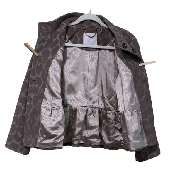 Rebecca Taylor giraffe leopard print button front wool angora blend blaz… - Picture 7 of 10